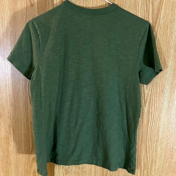 🌼 Olive Green Sunflowers Print Basic Crew Tee Top - Picture 3 of 5